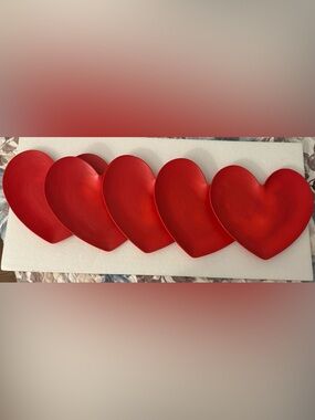 Set Of Five Heart Shaped Threshold Plates